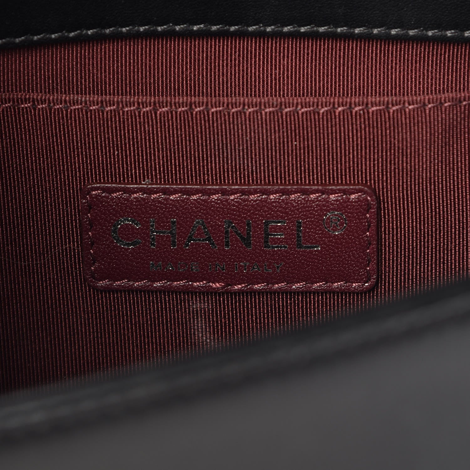 Chanel Calfskin Woven Medium Boy Flap Black White 6 of 9