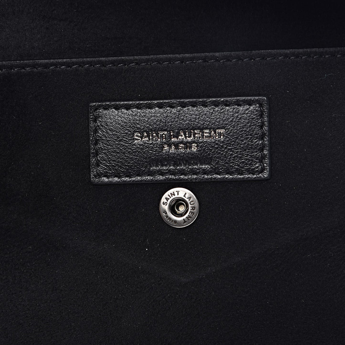 Cracked Shiny Calfskin Teddy Drawstring Bag Black