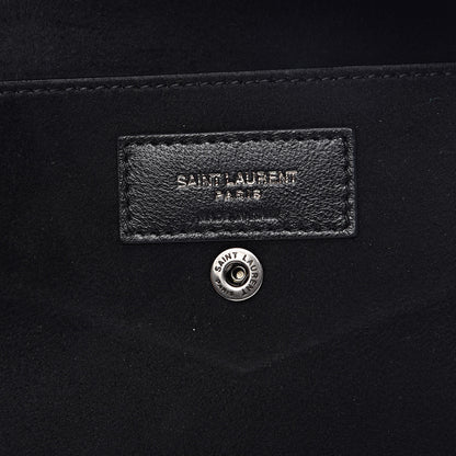 Saint Laurent Cracked Shiny Calfskin Teddy Drawstring Bag Black 7 of 10