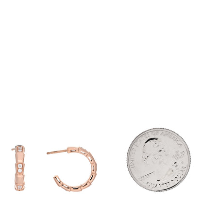 Bulgari 18K Rose Gold Diamond Serpenti Viper Hoop Earrings 2 of 6
