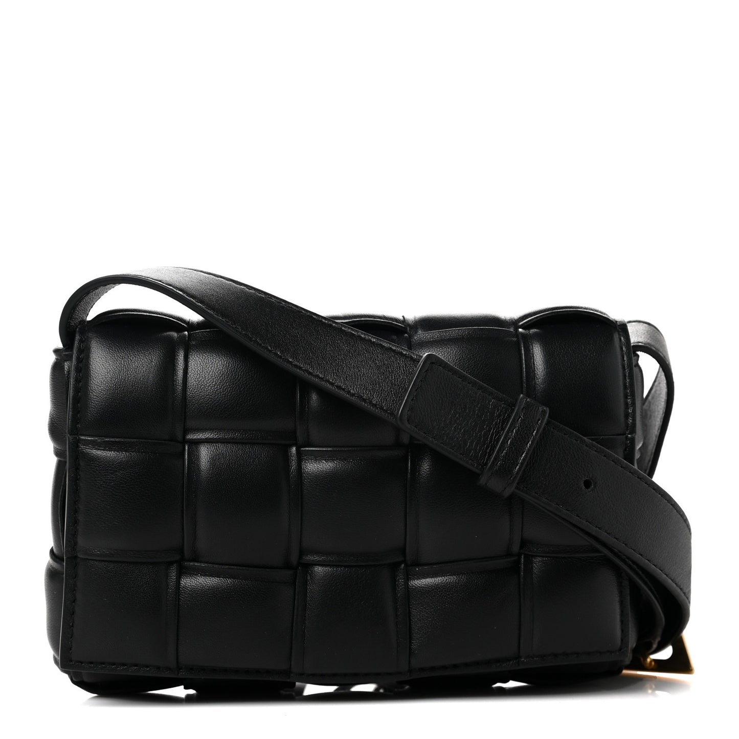 Nappa Maxi Intreccio Small Padded Cassette Crossbody Bag Black
