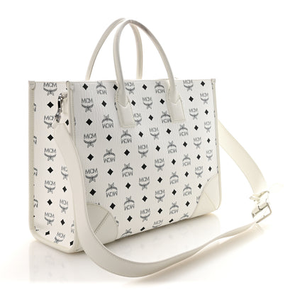 MCM Visetos Large Munchen Tote White 4 of 10