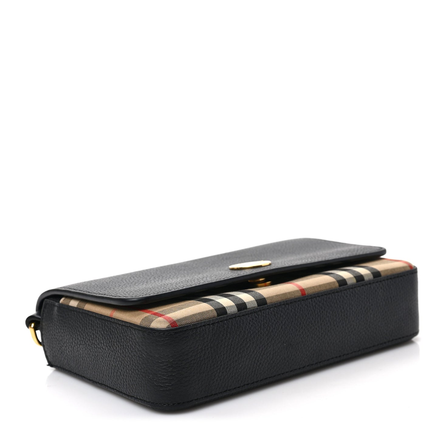 Grainy Calfskin Vintage Check Hampshire Crossbody Black