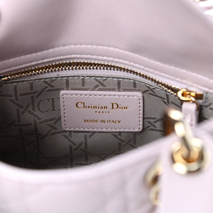 Christian Dior Metallic Lambskin Cannage Mini Lady Dior Lotus 12 of 17