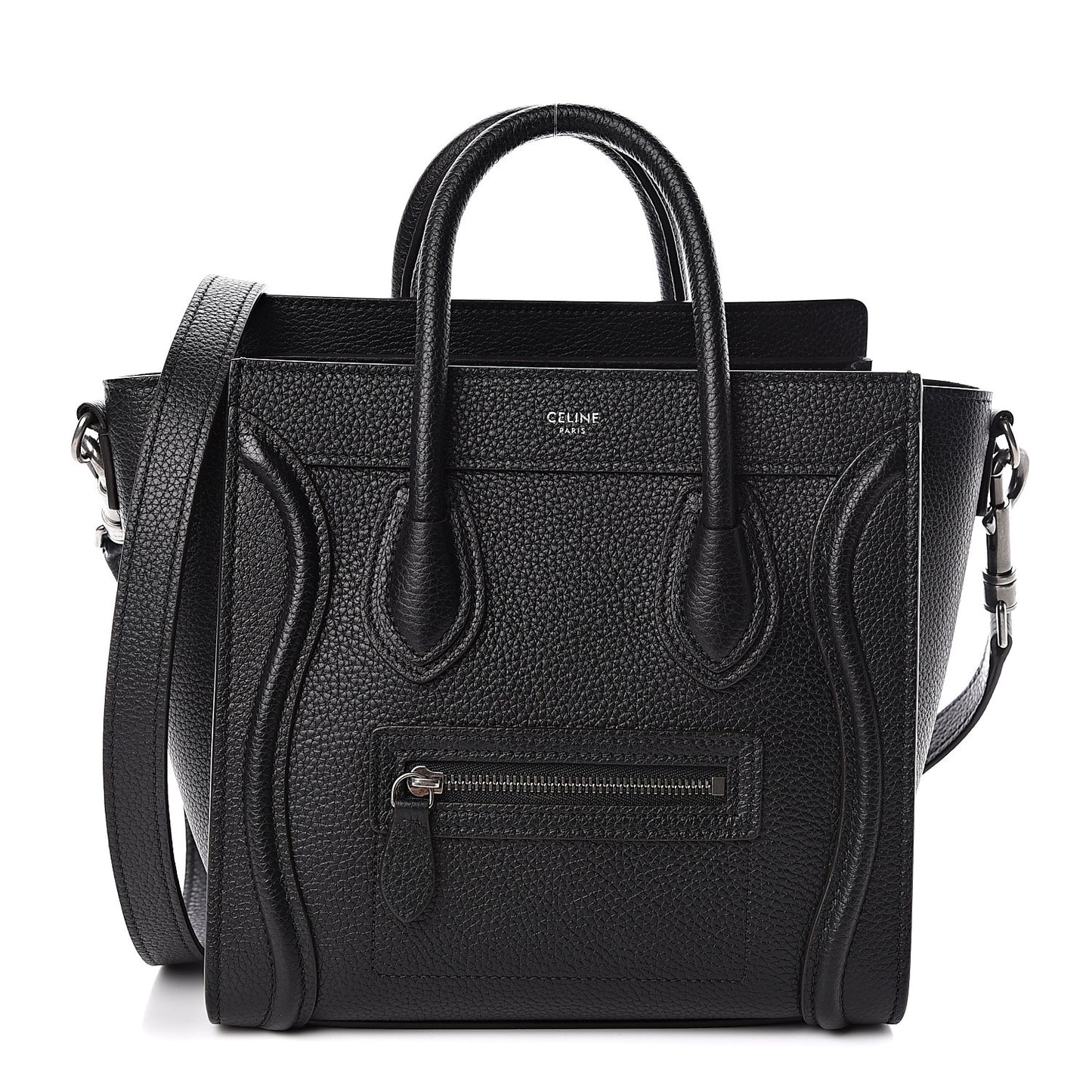 Drummed Calfskin Nano Luggage Black
