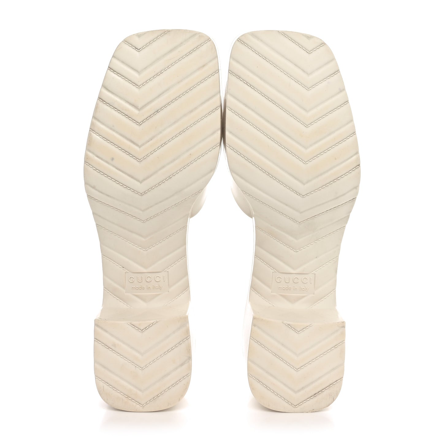 Rubber Gucci Logo Womens Platform 20/60mm Slide Sandals 37 Mystic White