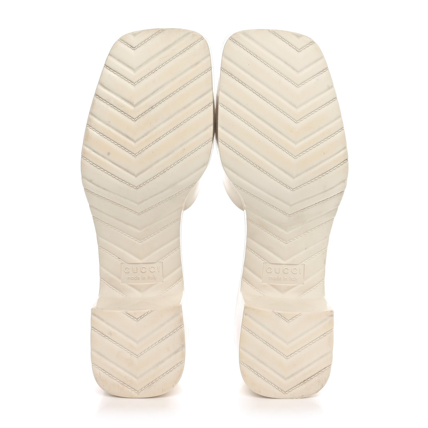 Gucci Rubber Gucci Logo Womens Platform 20/60mm Slide Sandals 37 Mystic White 6 of 9