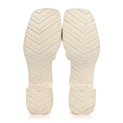 Gucci Rubber Gucci Logo Womens Platform 20/60mm Slide Sandals 37 Mystic White 6 of 9