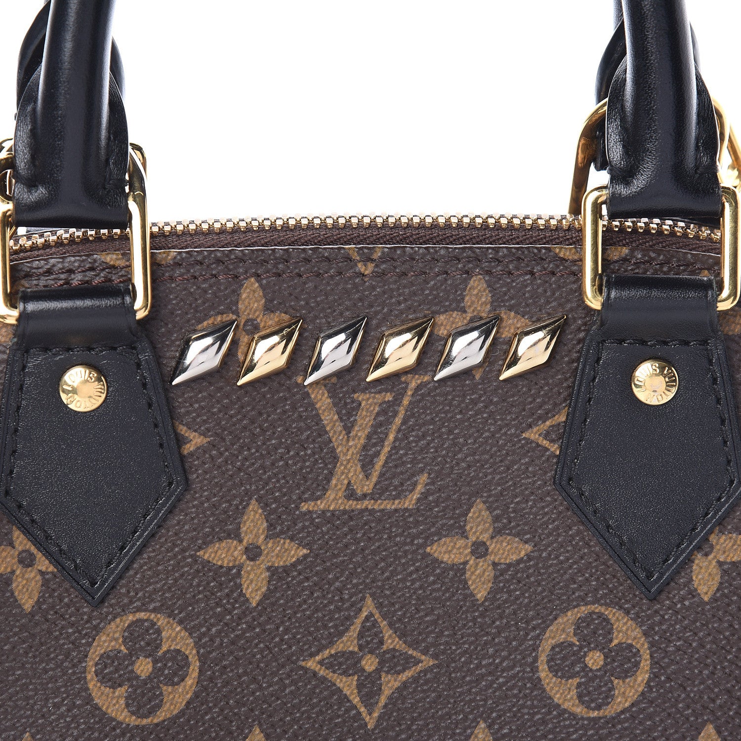 Louis Vuitton Monogram Macassar Studded Alma BB 10 of 10