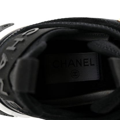 Chanel Velvet Calfskin Mixed Fibers CC Sneakers 38.5 Black 8 of 9