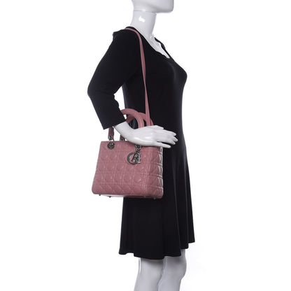 Christian Dior Lambskin Cannage Medium Lady Dior Pink 2 of 10