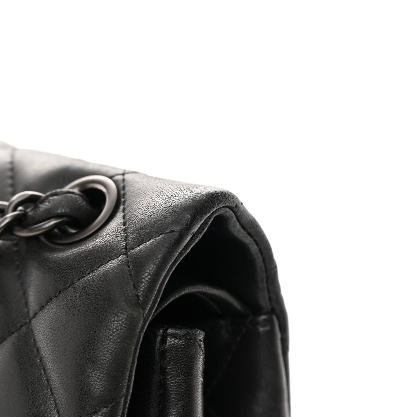 Lambskin Quilted Jumbo Double Flap So Black