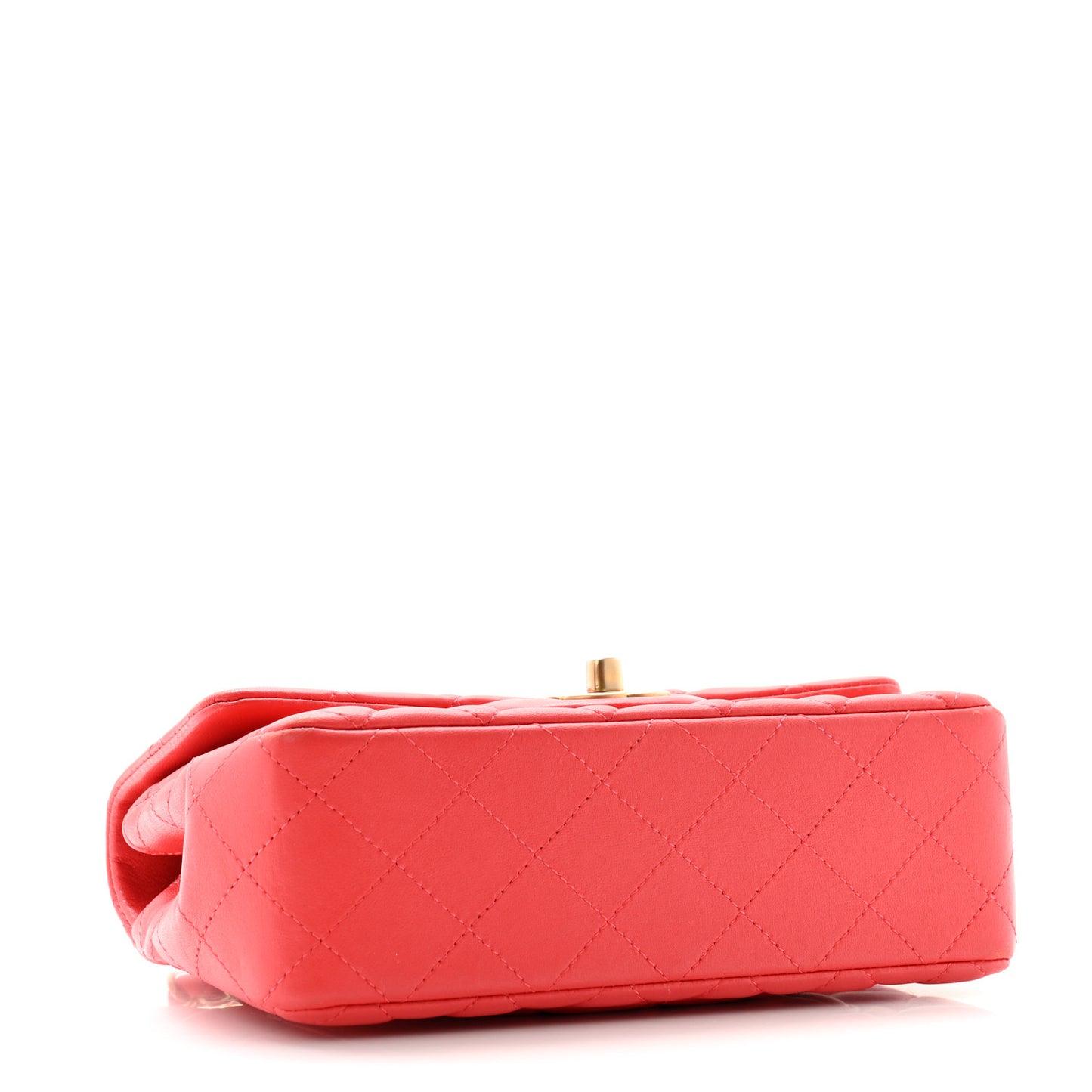 Lambskin Quilted Mini Rectangular Flap Red