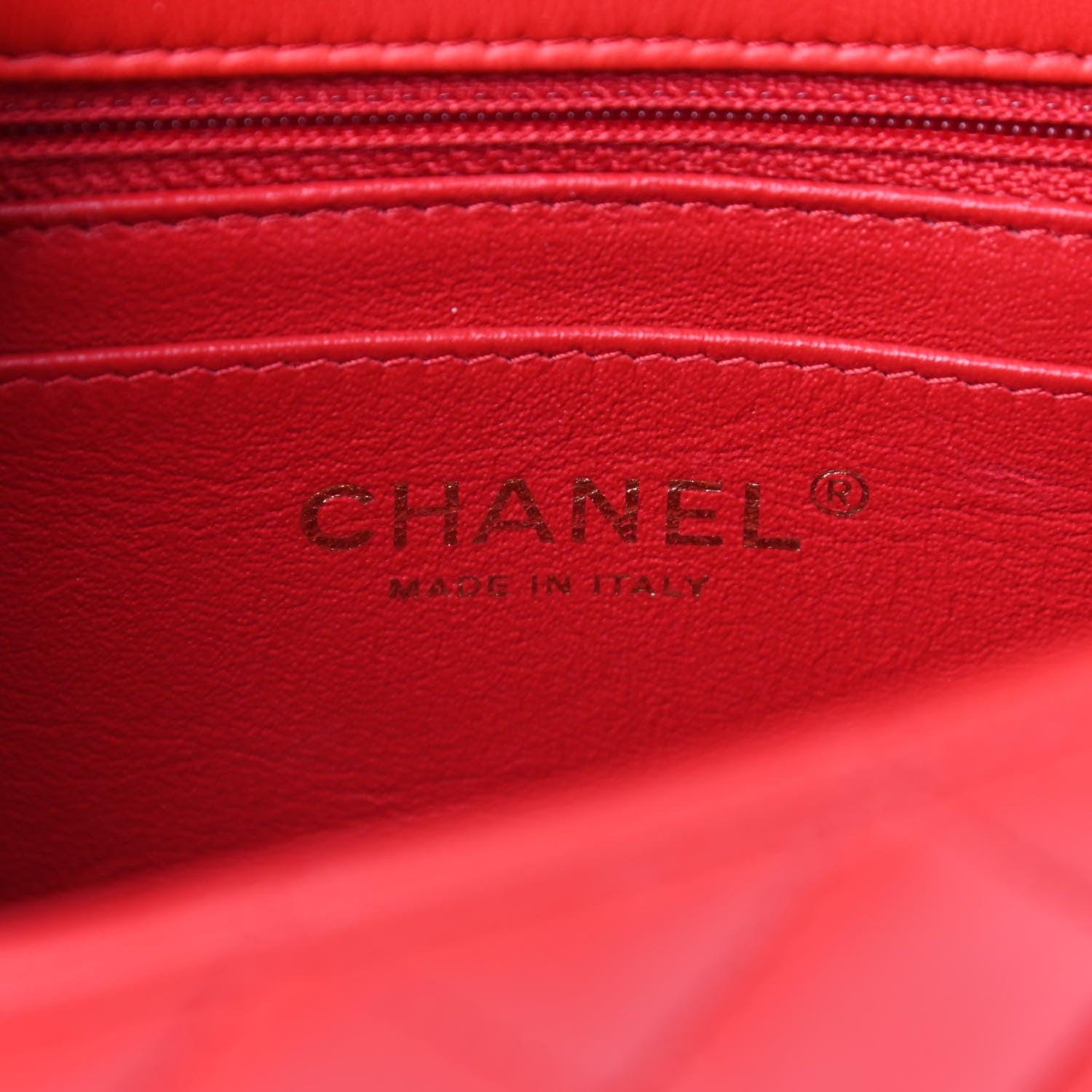 Chanel Lambskin Quilted Mini Rectangular Flap Red 7 of 8