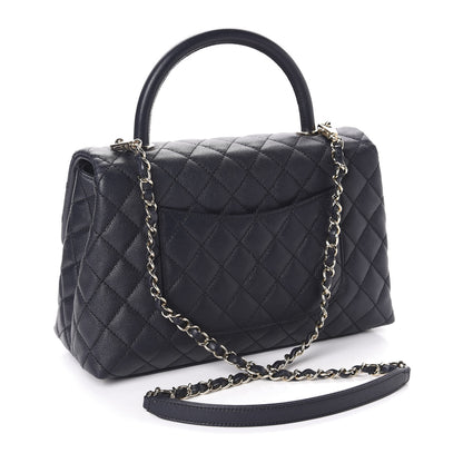 Chanel Caviar Quilted Small Coco Handle Flap Navy 3 of 11