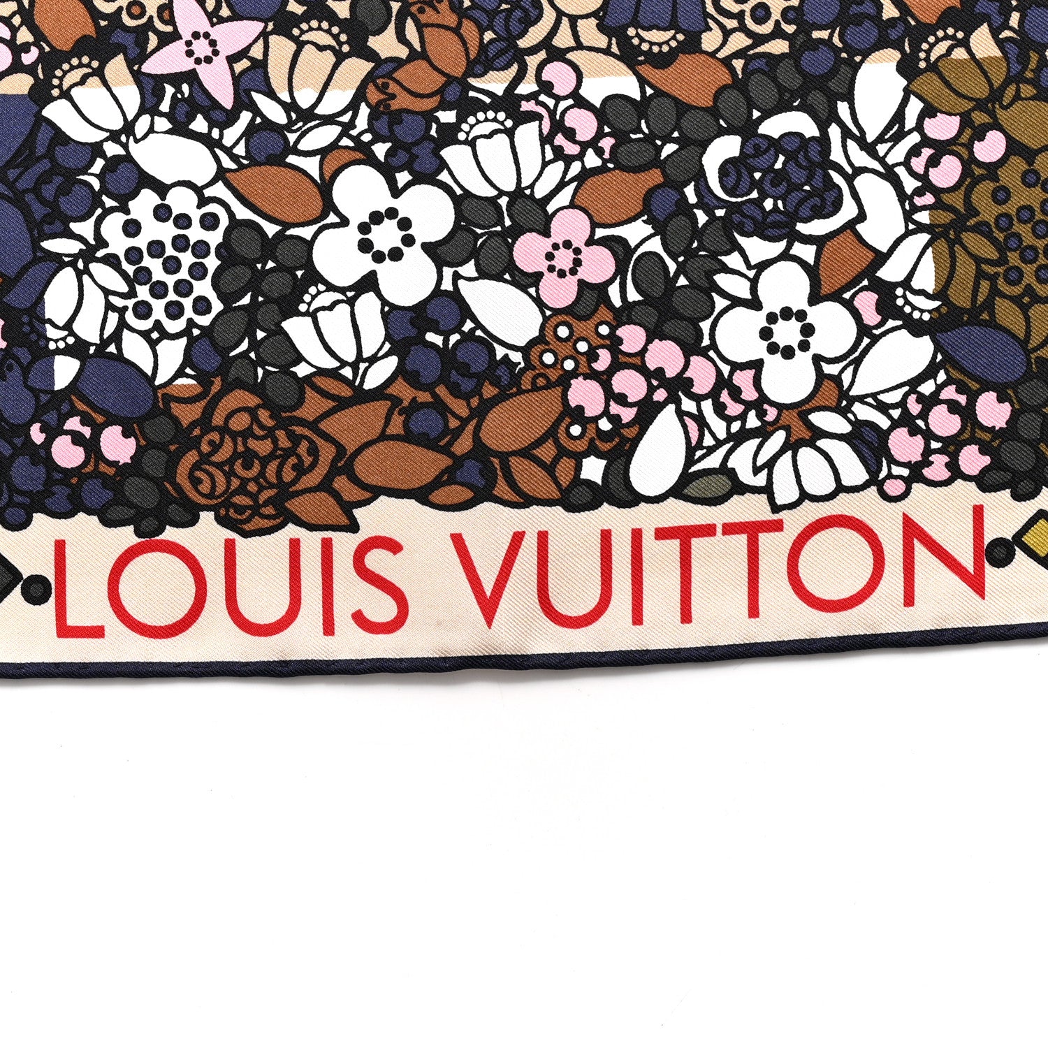 LOUIS VUITTON 花柄 シルクスカーフ Louis Vuitton Silk Floral Print Square Scarf Multicolor 1714427