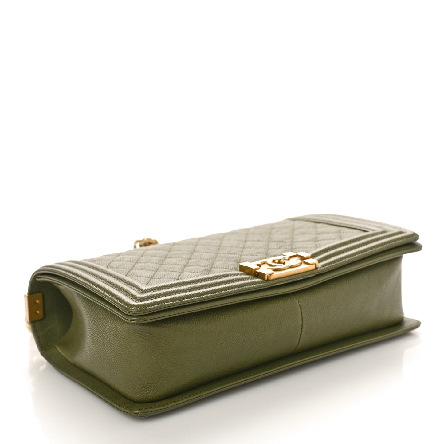 Caviar Quilted New Medium Boy Flap Khaki