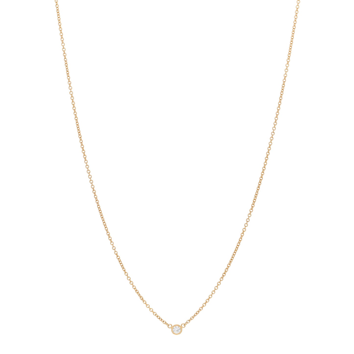 18K Yellow Gold Diamond .05ct Elsa Peretti Diamonds by the Yard Pendant Necklace