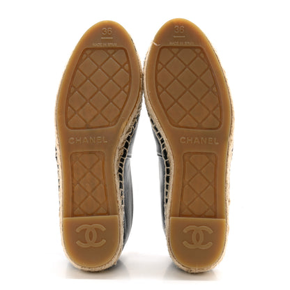 Chanel Lambskin CC Espadrilles 36 Black 5 of 9