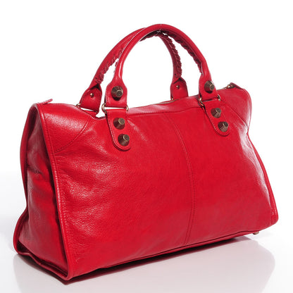 Balenciaga Agneau Giant 21 Rose Gold Hardware Work Coquelicot 2 of 15