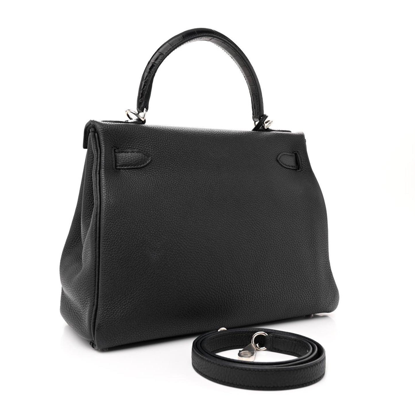 Togo Matte Alligator Kelly Retourne Touch 28 Black