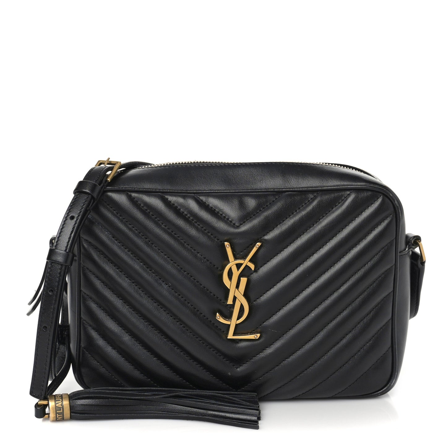 Calfskin Matelasse Monogram Lou Camera Bag Black