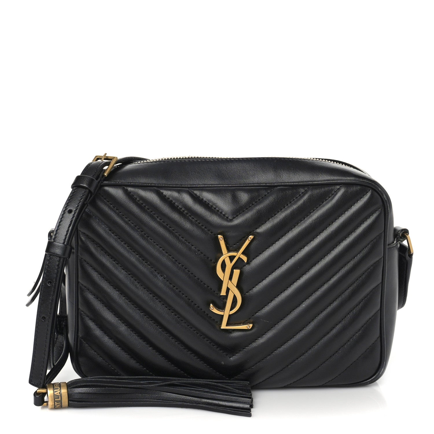 Saint Laurent Calfskin Matelasse Monogram Lou Camera Bag Black 1 of 10