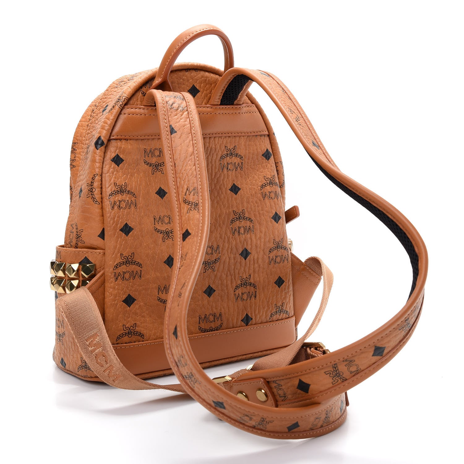 MCM Visetos Side Stud Mini Stark Backpack Cognac 3 of 13