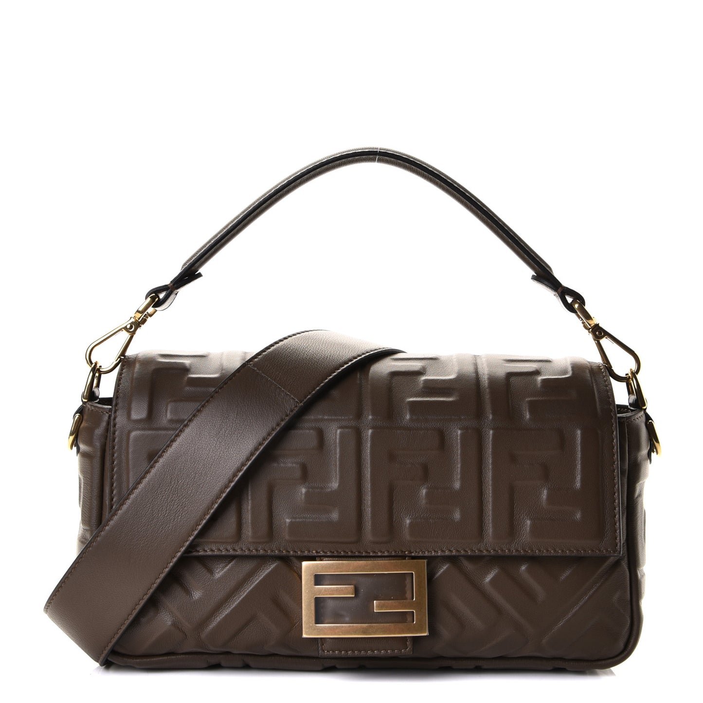 Nappa FF 1974 Embossed Baguette Wood