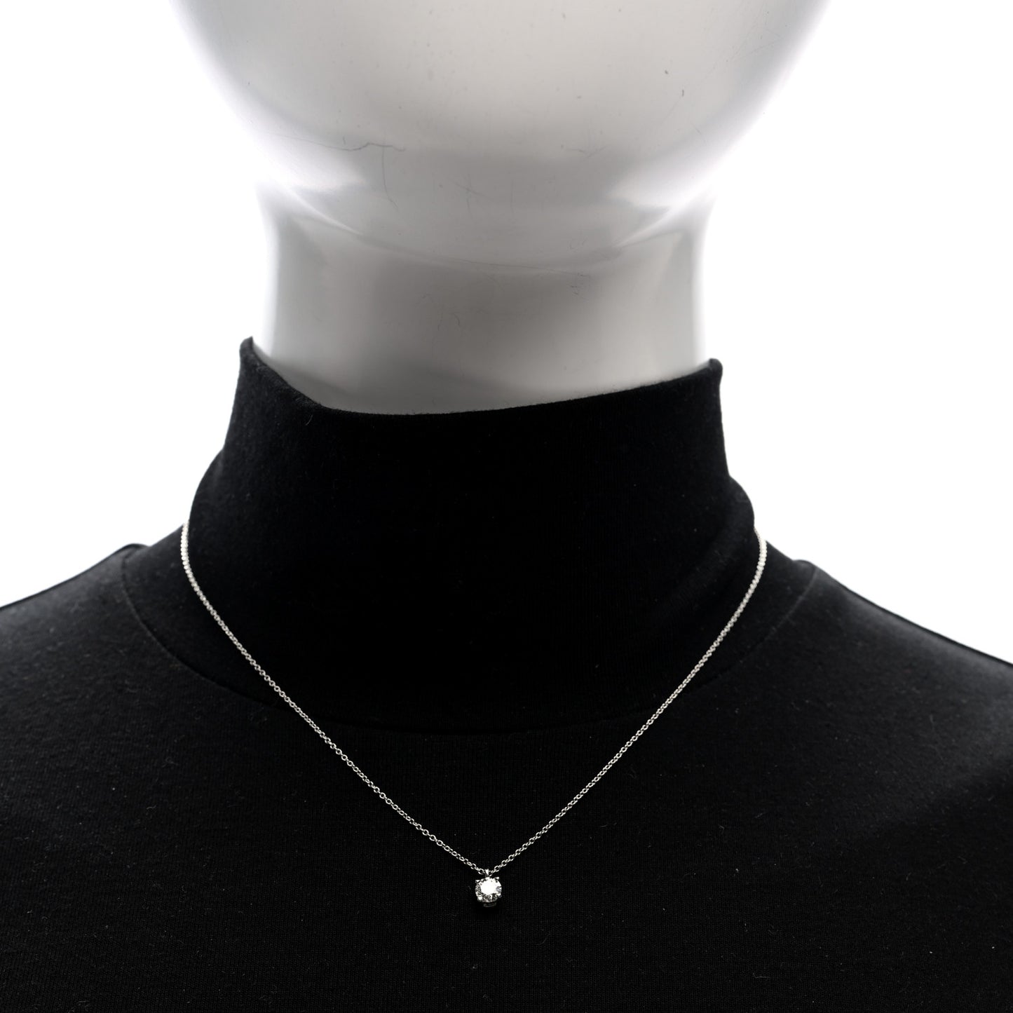 Platinum Diamond .33ct Solitaire Pendant Necklace