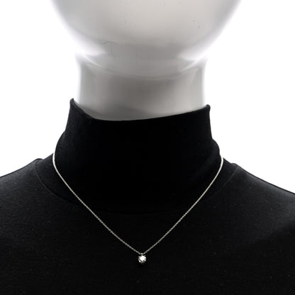 Tiffany Platinum Diamond .33ct Solitaire Pendant Necklace 2 of 4