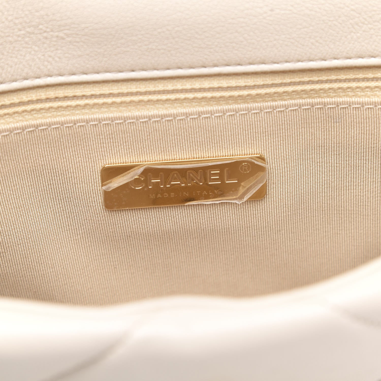 Chanel Lambskin Quilted Medium 19 Flap Beige 6 of 11