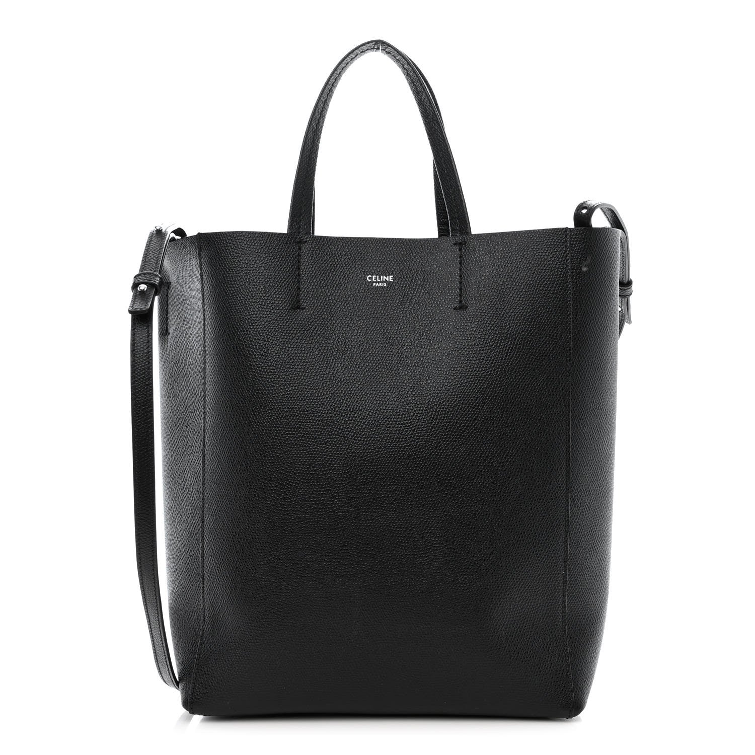 Celine Grained Calfskin Small Vertical Cabas Black 1 of 9