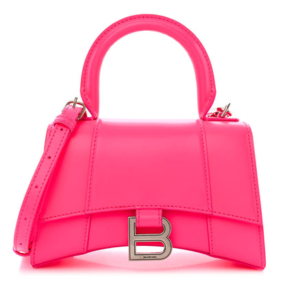 Balenciaga Shiny Box Calfskin Hourglass Top Handle Bag XS Hot Pink 1 of 13