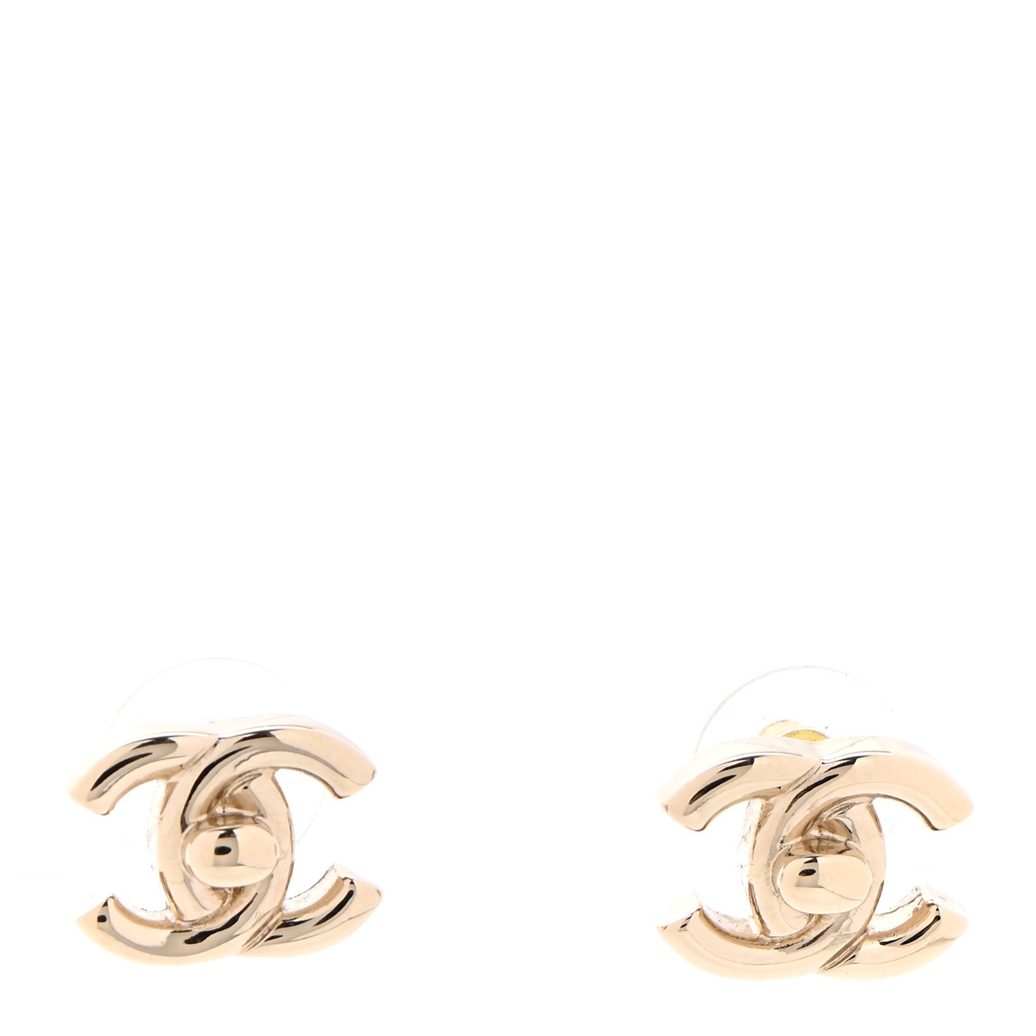 Chanel Metal CC Turnlock Earrings Gold 1 of 4