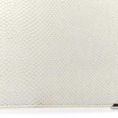 Alexander Wang Calfskin Snakeskin Embossed Prisma Flat Pouch White Silver Hardware 9 of 14