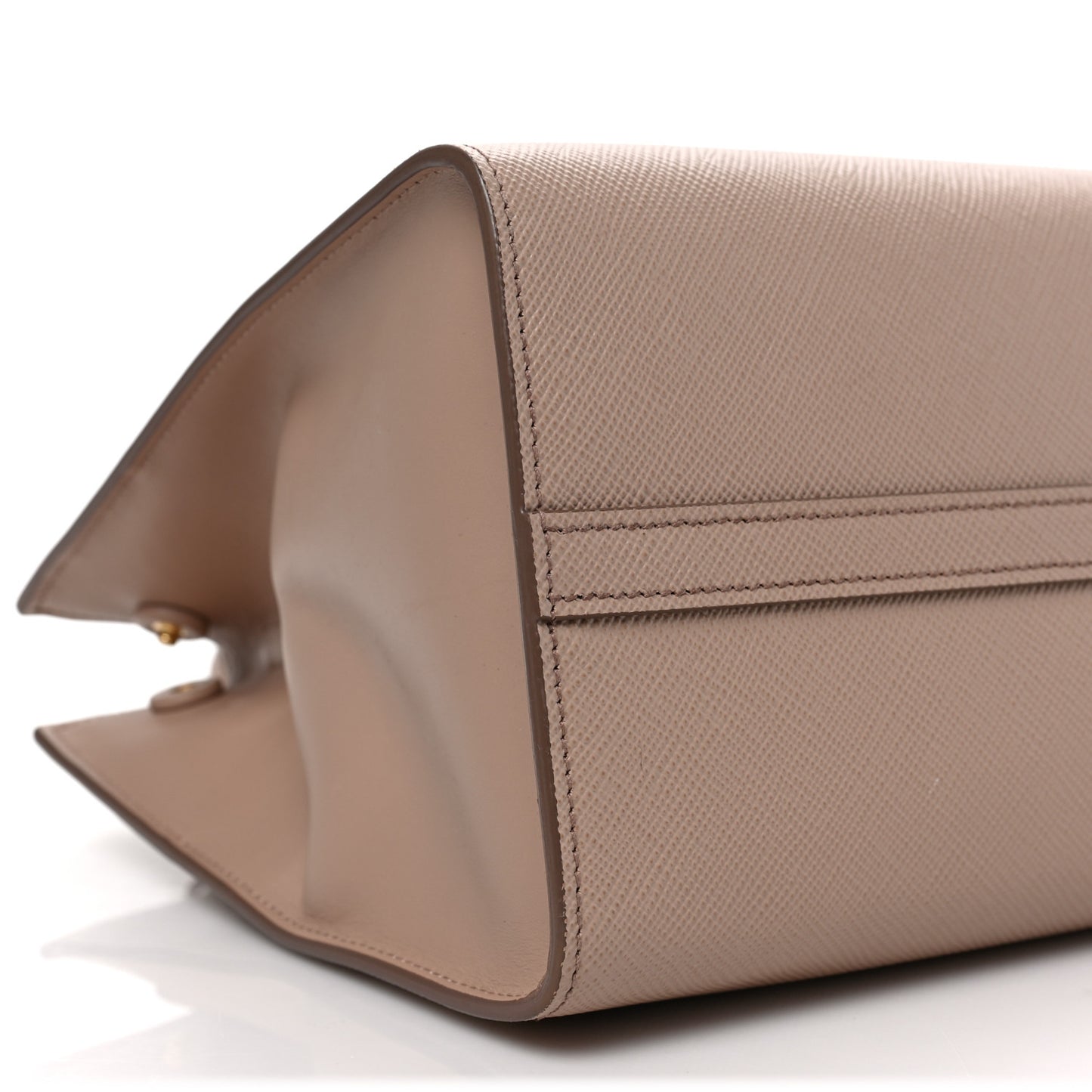 Saffiano Cuir Calfskin Medium Monochrome Top Handle Tote Cipria