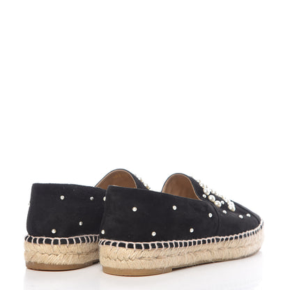 Chanel Suede Pearl CC Espadrilles 39 Black 4 of 7