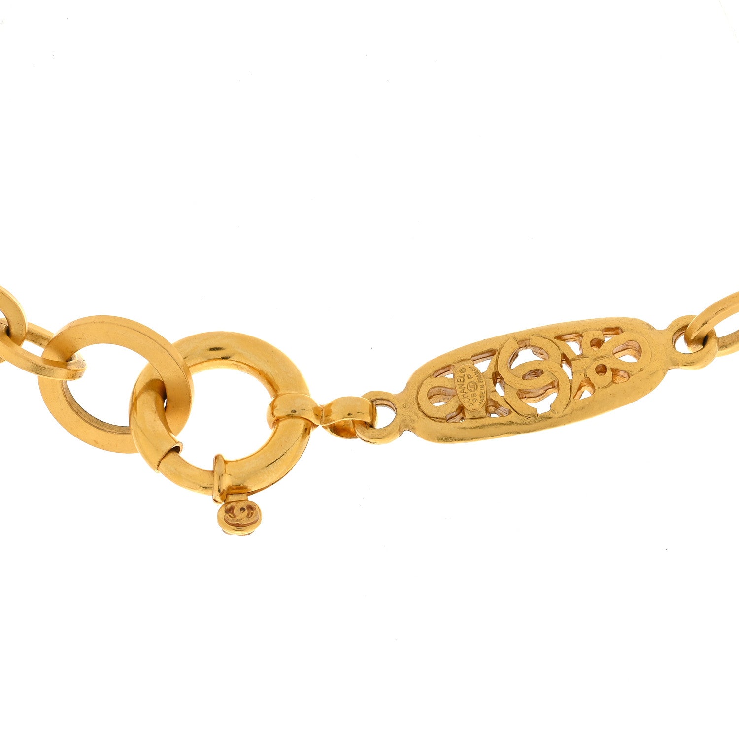 Chanel Pearl Chain Long Necklace Gold 4 of 4