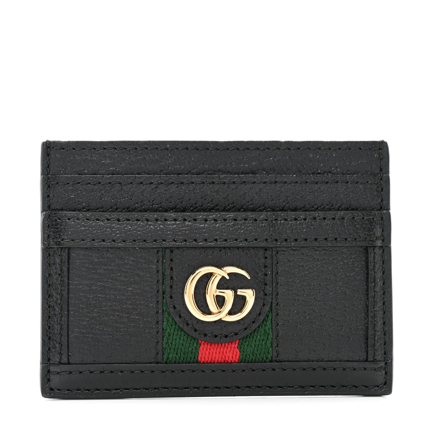 Calfskin Web GG Ophidia Card Holder Black