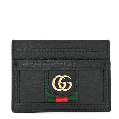 Gucci Calfskin Web GG Ophidia Card Holder Black 1 of 6