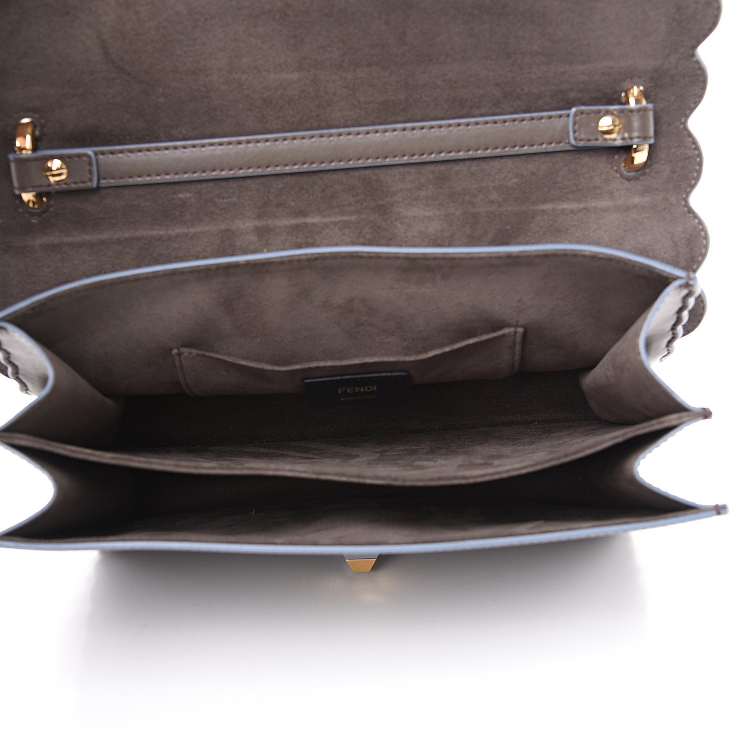 Vitello Liberty Scalloped Studded Kan I Shoulder Bag Carbone
