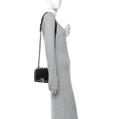 Chanel Calfskin Pearl Tweed Small Boy Flap Black 2 of 10
