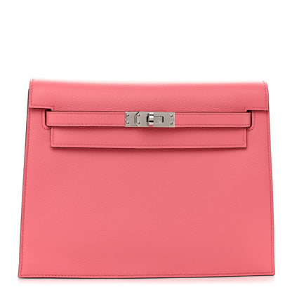 Hermes Evercolor Verso Kelly Danse II Belt Bag Rose Azalee Vert Cypress 1 of 11
