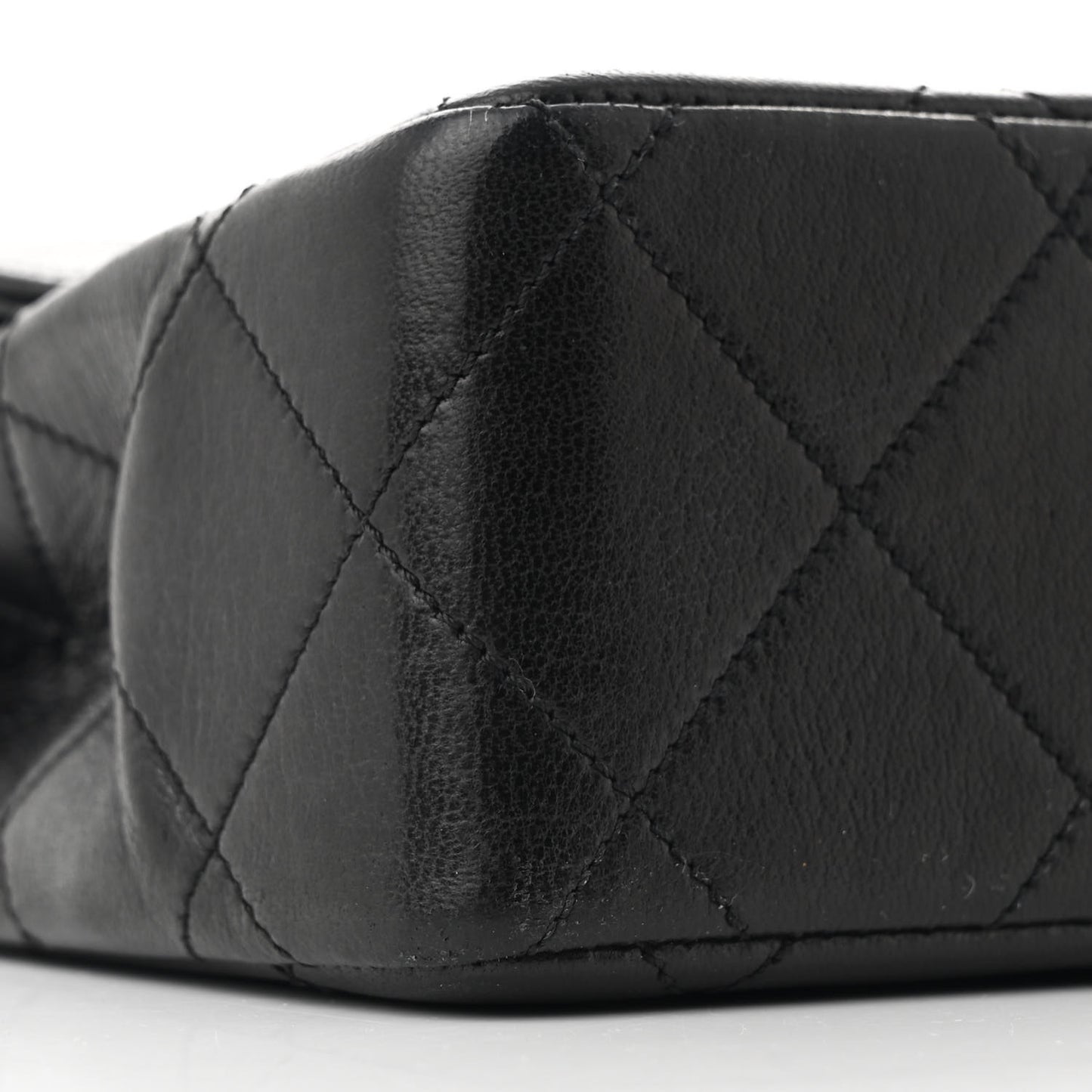 Lambskin Medium Double Flap Black