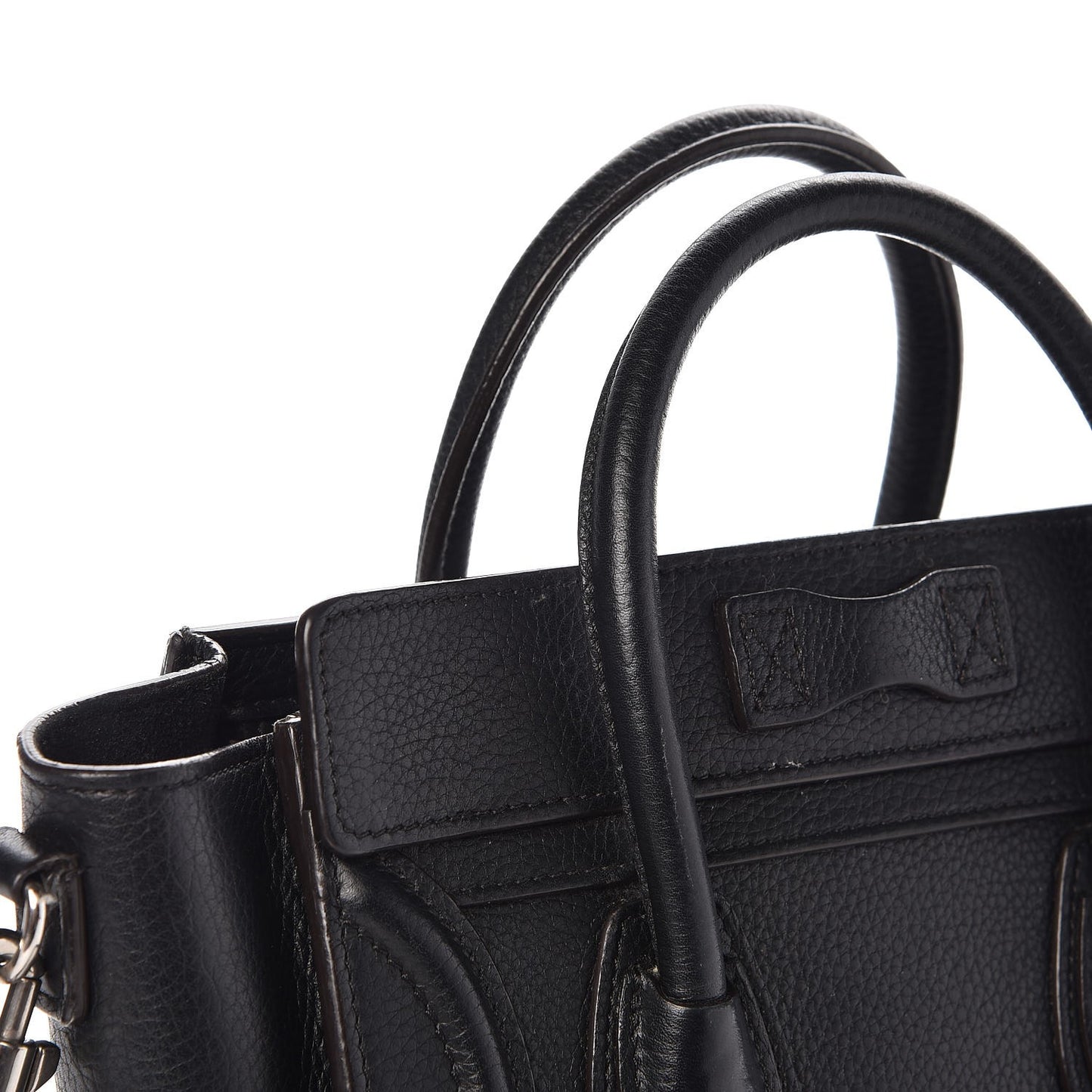 Drummed Calfskin Nano Luggage Black