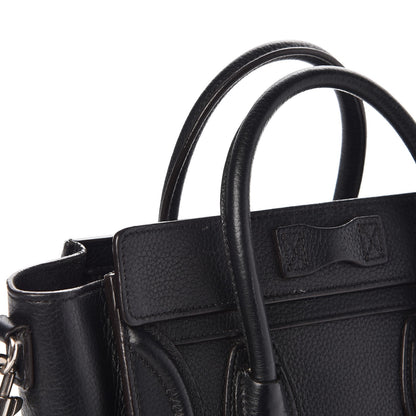 Celine Drummed Calfskin Nano Luggage Black 15 of 16