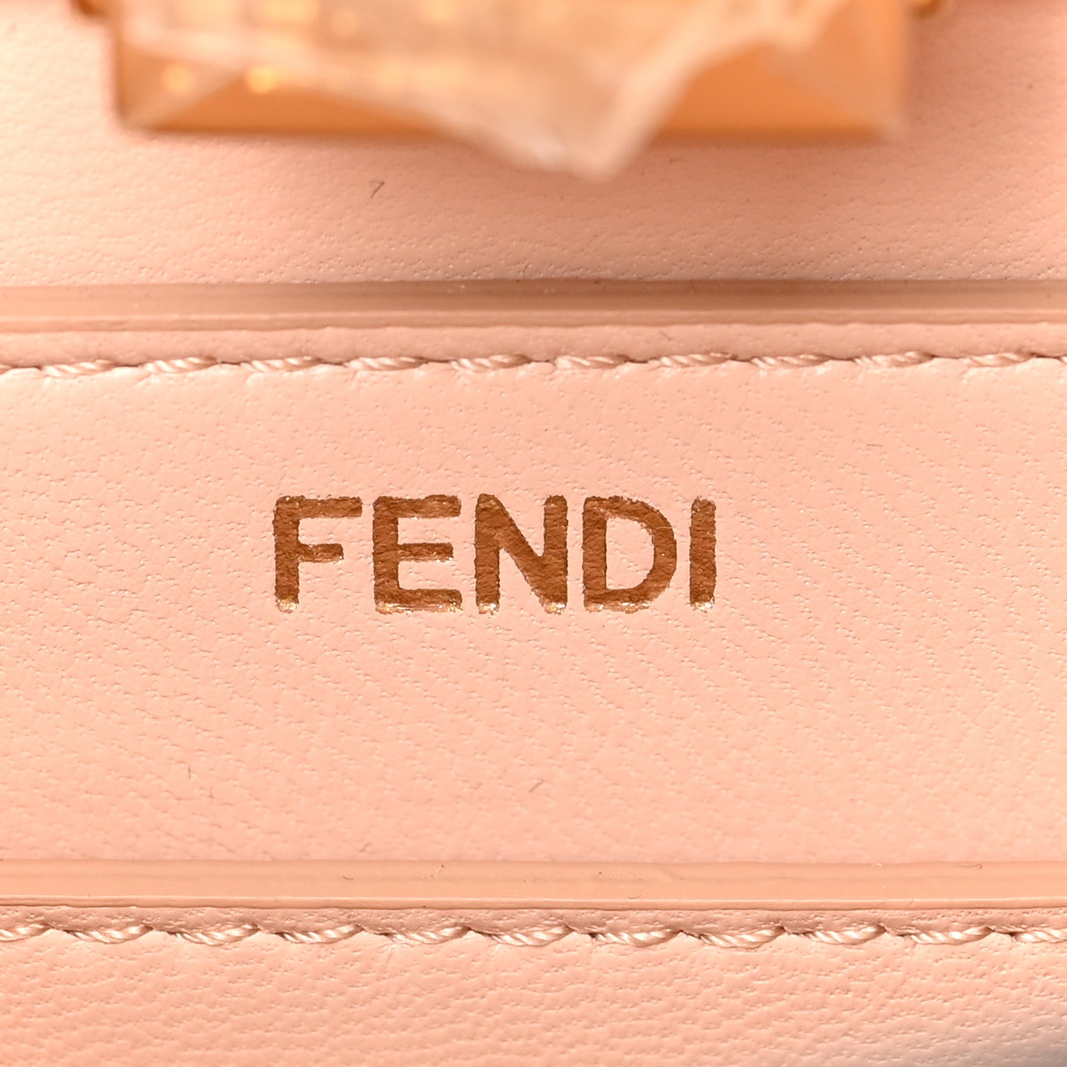 Fendi Vitello Seta Shiny Nappa Plexiglass Small Peekaboo I SEE U Satchel Menta Light Rose 6 of 8