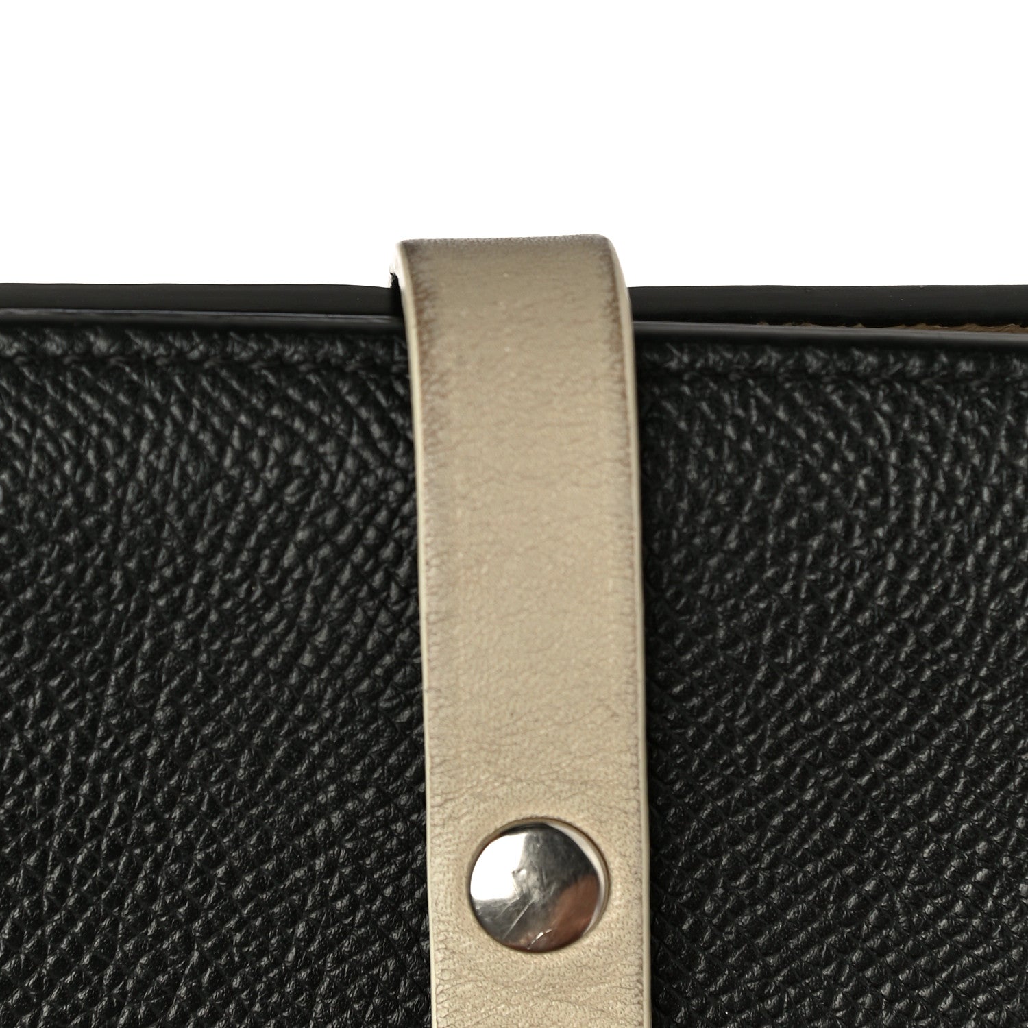 Celine Grained Calfskin Large Multifunction Strap Wallet Black Chalk 23 of 24