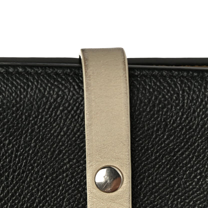 Celine Grained Calfskin Large Multifunction Strap Wallet Black Chalk 23 of 24